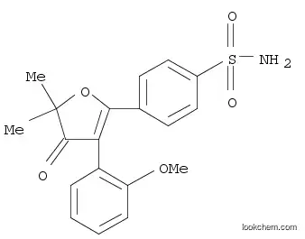 Molecular Structure of 301693-12-9 (4-(3-(2-methoxyphenyl)-5,5-dimethyl-4-oxo-4,5-dihydrofuran-2-yl)benzenesulfonamide)